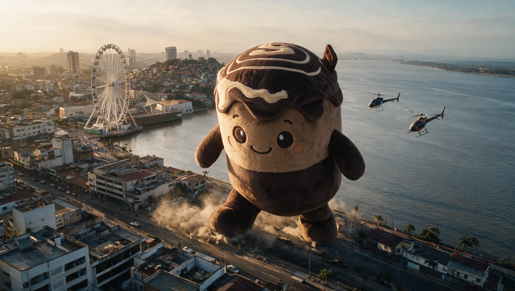 Escenario de Esmarrolito gigante en el Malecón de Guayaquil