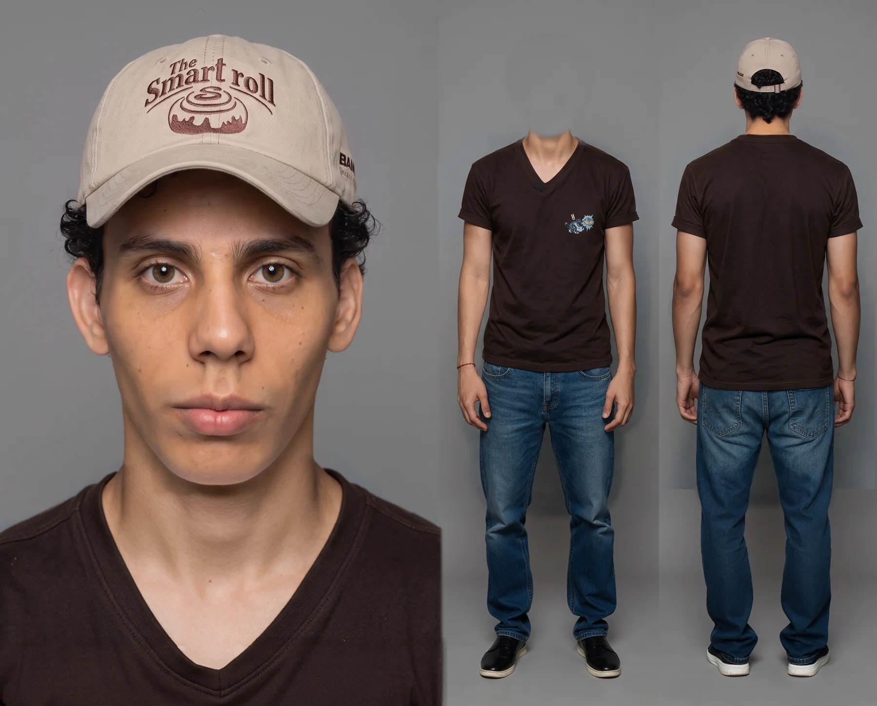 Hoja de referencia aprobada de Rizzo: rostro y vistas del personaje